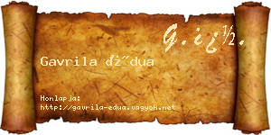 Gavrila Édua névjegykártya